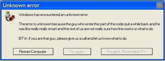 Unknown error